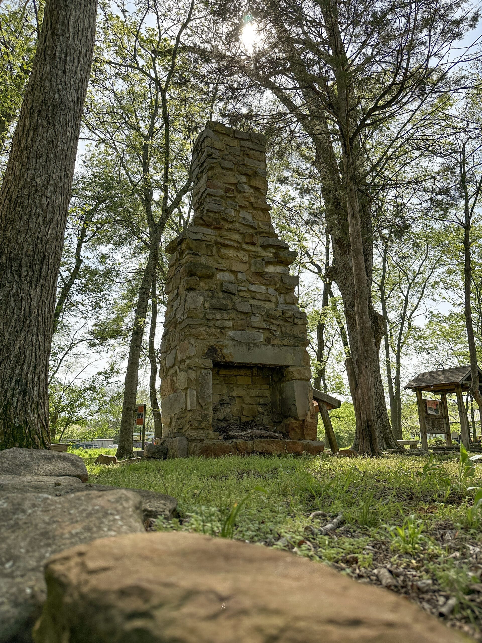 Standing chimney from a long-gone 1800s cabin.